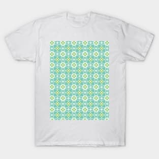 Mediterranean sky blue tiles seamless pattern T-Shirt